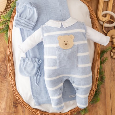  Saída de Maternidade Theodoro - Azul Bebê e Branco